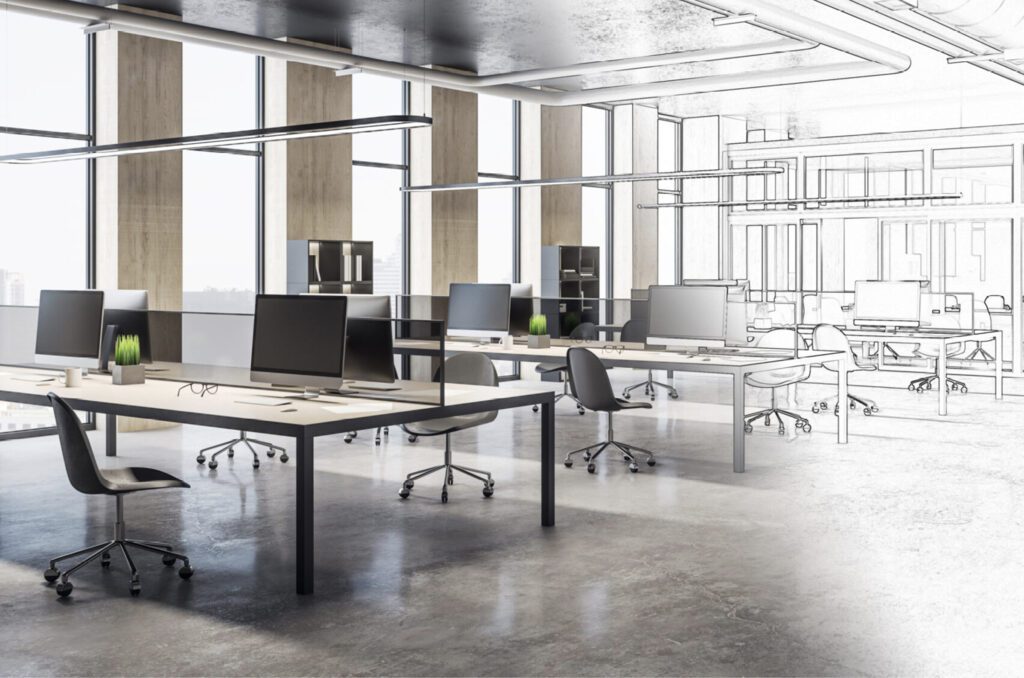 Modern office furniture in a professional environment
