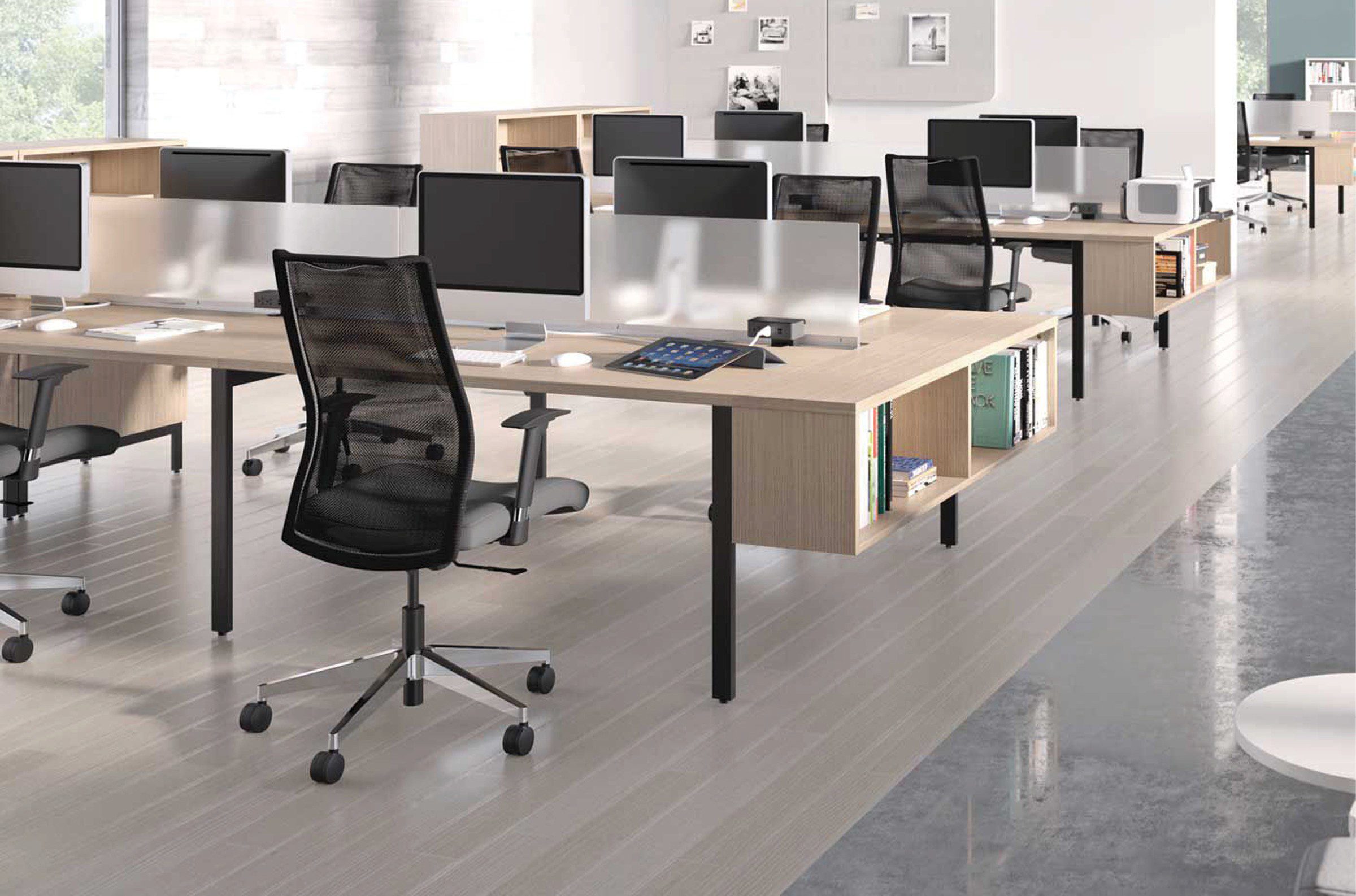 Modern workstation office furniture in an open-plan environment