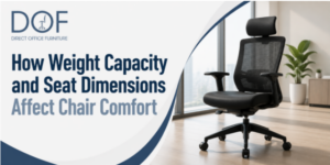 Weight capacity and seat dimensions affect chair comfort